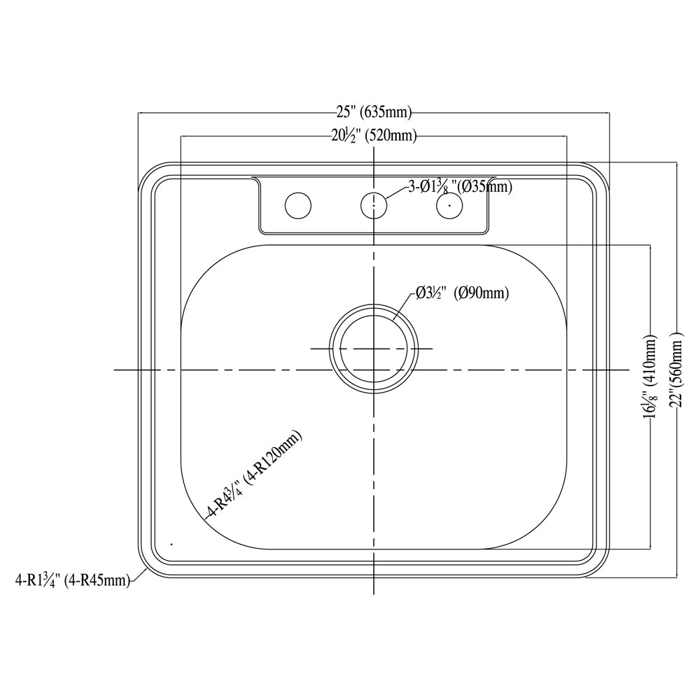 Dawn Single Bowl Stainless Steel Topmount Kitchen Sink Model# AST103