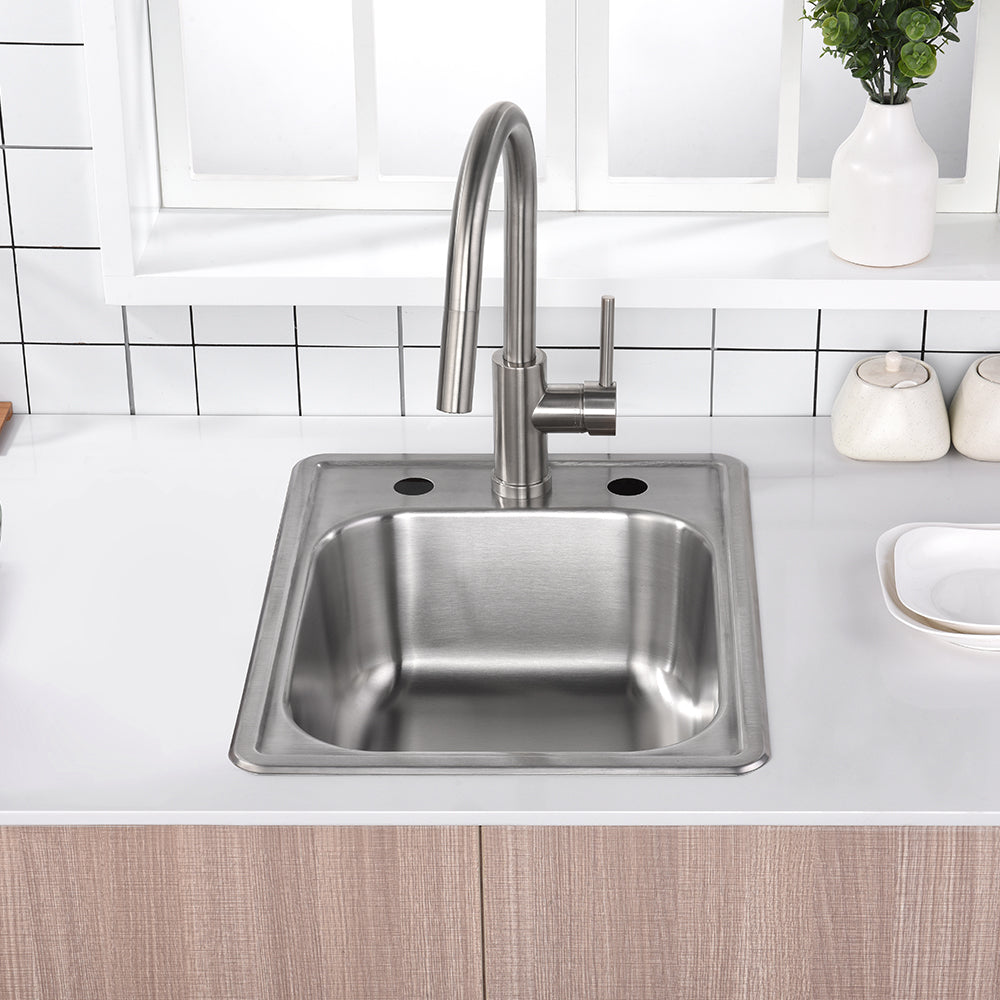 Oakland 17"x22" Drop-In Top Mount Stainless Steel Single Bowl Bar/Prep Sink with 3 Holes Model# KST17228-3