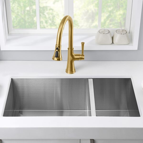 32″ Undermount Stainless Steel 70/30 or 30/70 Double Bowl Kitchen Sink - Model #KSH321910BS