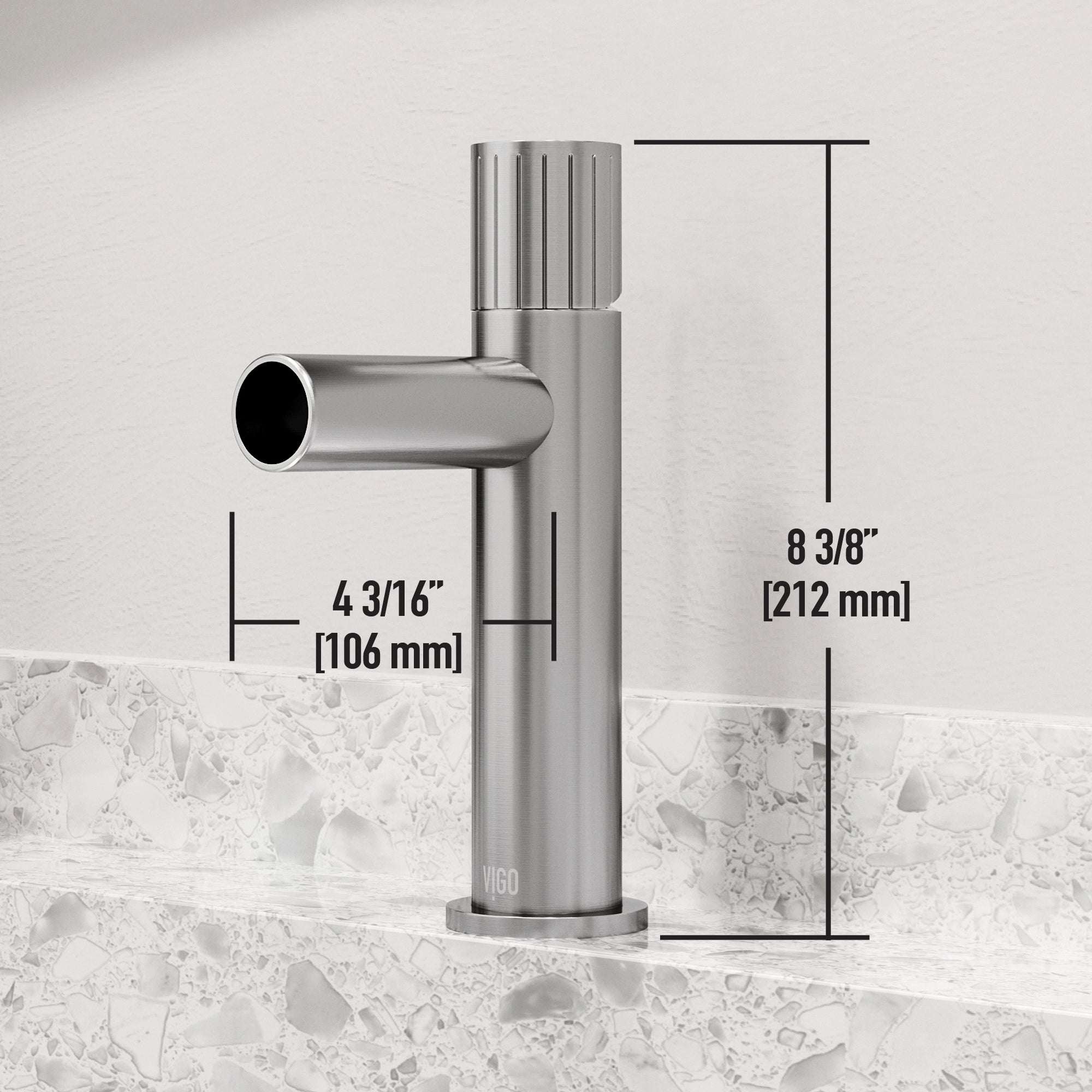 VIGO - Ashford Single Hole Bathroom Faucet In Brushed Nickel Model# VG01052BN