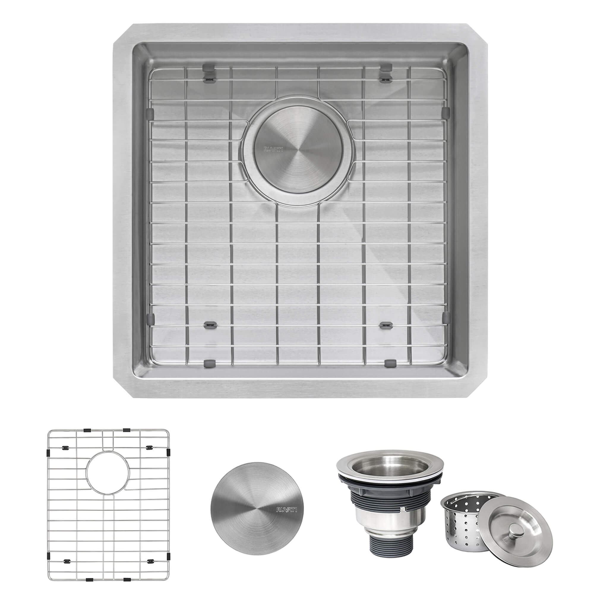 Gravena Ruvati 18" Undermount Bar Prep 16 Gauge Kitchen Sink Round Corners Stainless Steel Single Bowl – Model# RVH7118