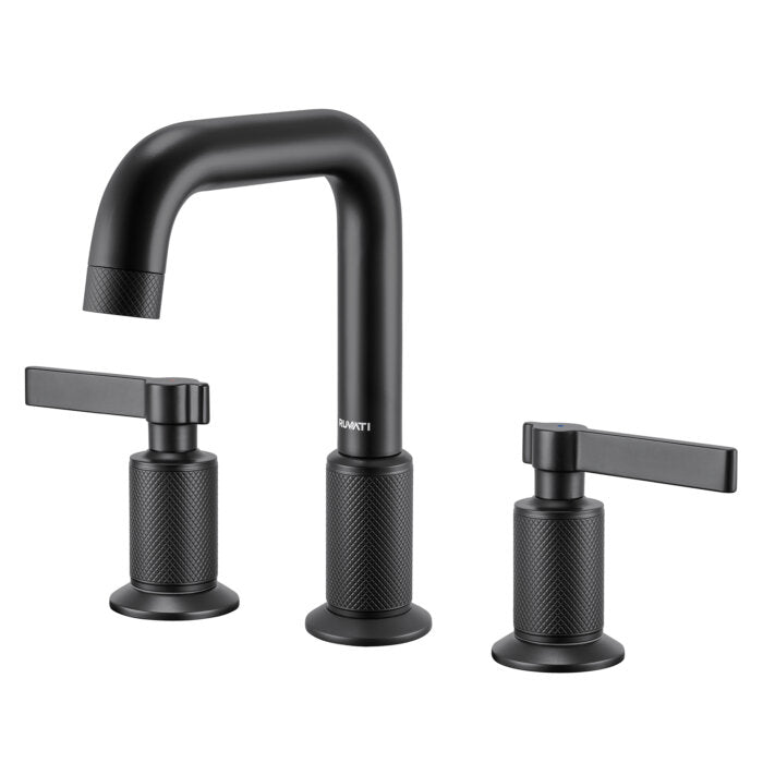 Barolo Model: RVF5236MB Ruvati Barolo Two Handle Widespread Art Deco Modern Luxury Bathroom Faucet in Matte Black- RVF5236MB