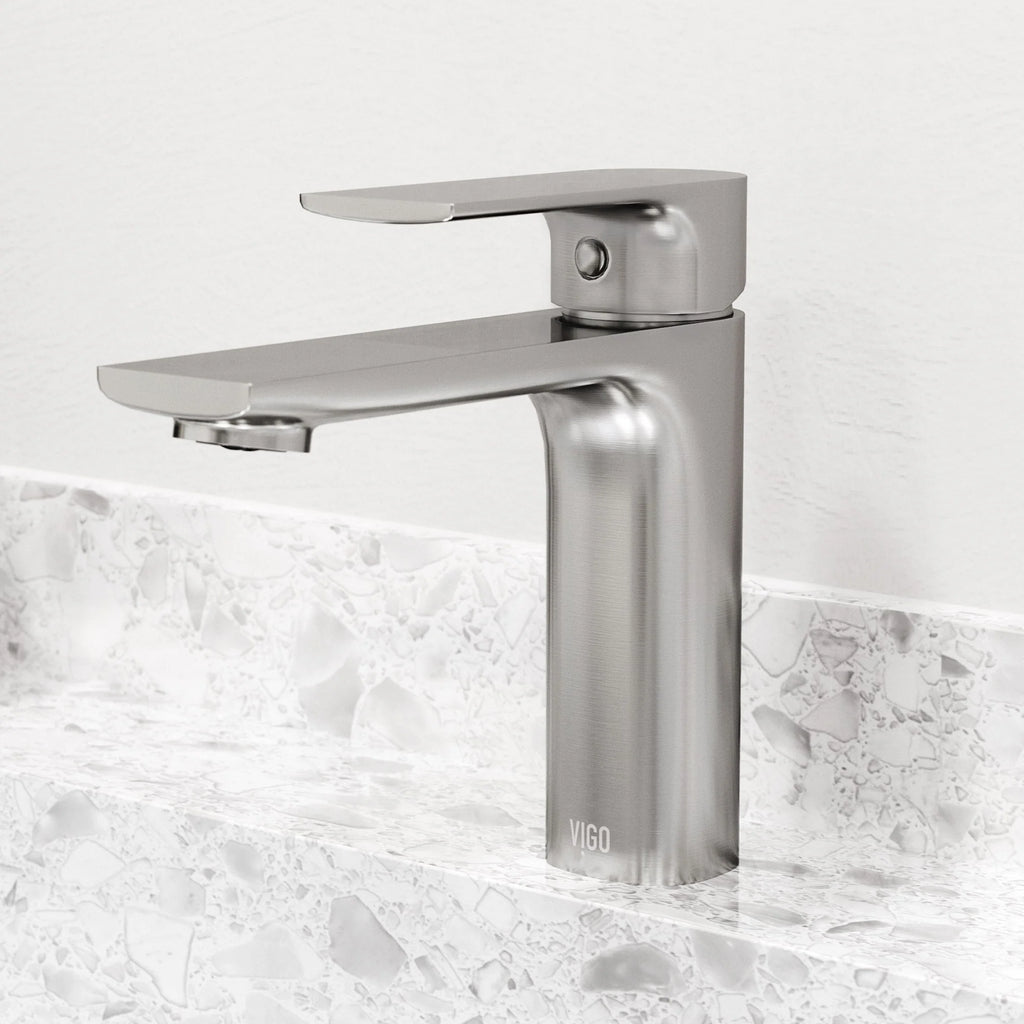 VIGO - Davidson Single Hole Single Lever Bathroom Faucet In Brushed Nickel Model# VG01043BN