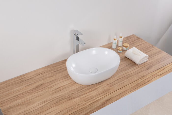 Vista Ruvati 19 x 14" Bathroom Vessel Sink White Oval Above Counter Vanity Porcelain Ceramic – Model# RVB0419