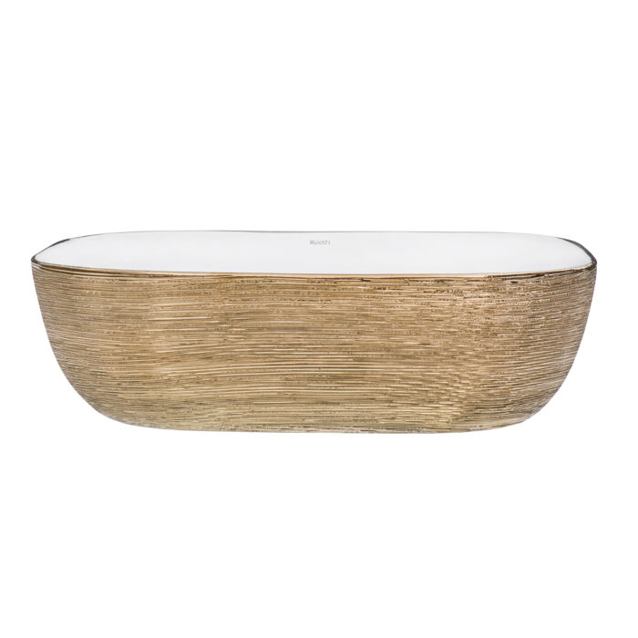 Pietra Ruvati 20" x 16" Bathroom Vessel Sink Rose Gold Decorative Art Above Vanity Counter White Porcelain Ceramic – Model# RVB2016WR