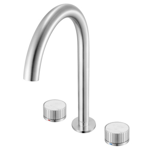 Athena Model: RVF5232BN Ruvati Athena Two Handle Stone Marble Inlay Fluted Widespread Bathroom Faucet in Brushed Nickel – RVF5232BN