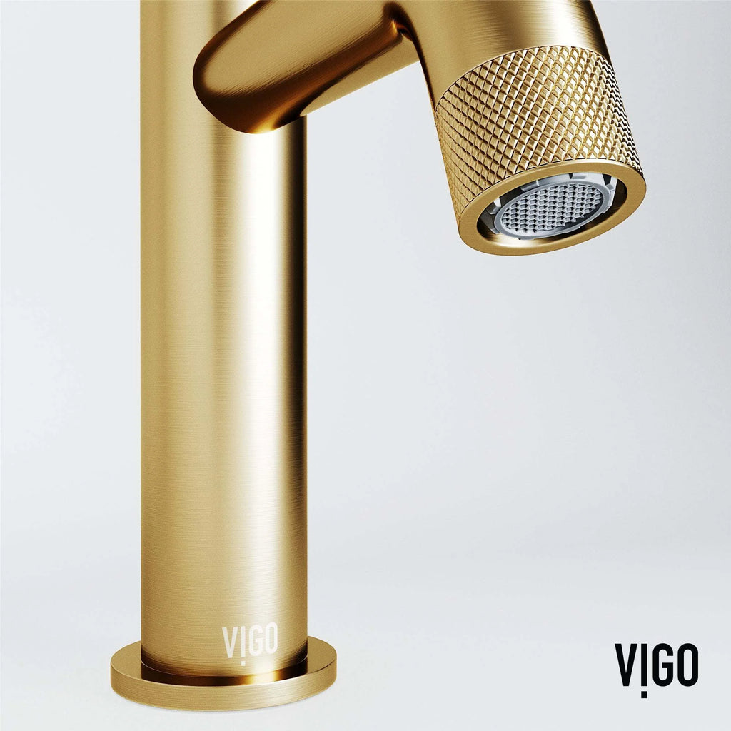 VIGO - Apollo Single Hole Bathroom Faucet In Matte Brushed Gold Model# VG01048MG