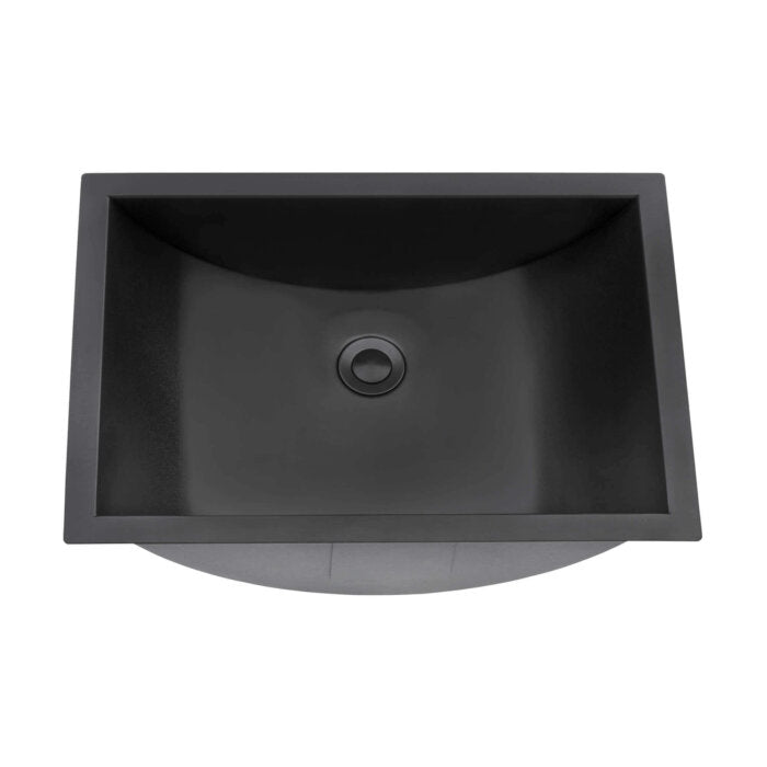 Ariaso  Ruvati 16" x 13" Gunmetal Black Undermount Bathroom Sink Stainless Steel – Model# RVH6106BL