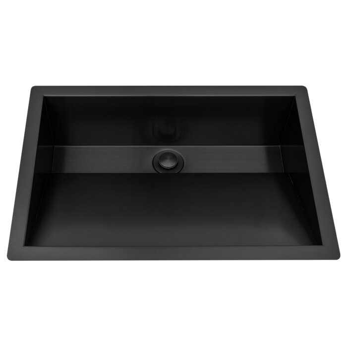 Ariaso Ruvati 20" x 14" Gunmetal Black Stainless Steel Undermount Ramp Bathroom Sink Stainless Steel – Model# RVH6140BL