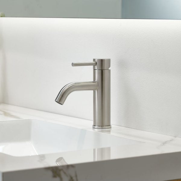 Oakland Single Handle Bathroom Sink Faucet with Pop Up Drain In Brushed Nickel Model# KSB1109BN