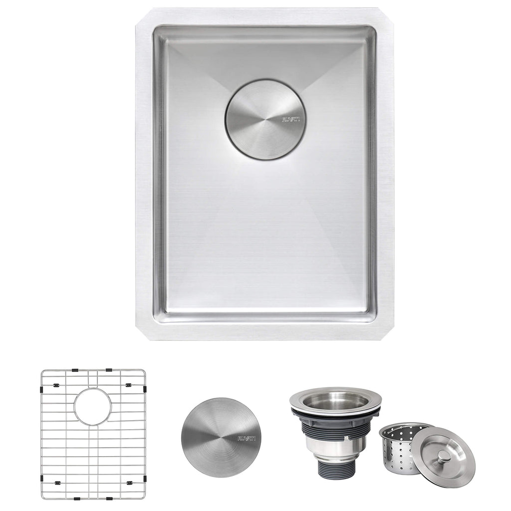 Gravena Ruvati 14" Undermount Bar Prep Sink 16 Gauge Rounded Corners Stainless Steel Single Bowl – Model# RVH7114