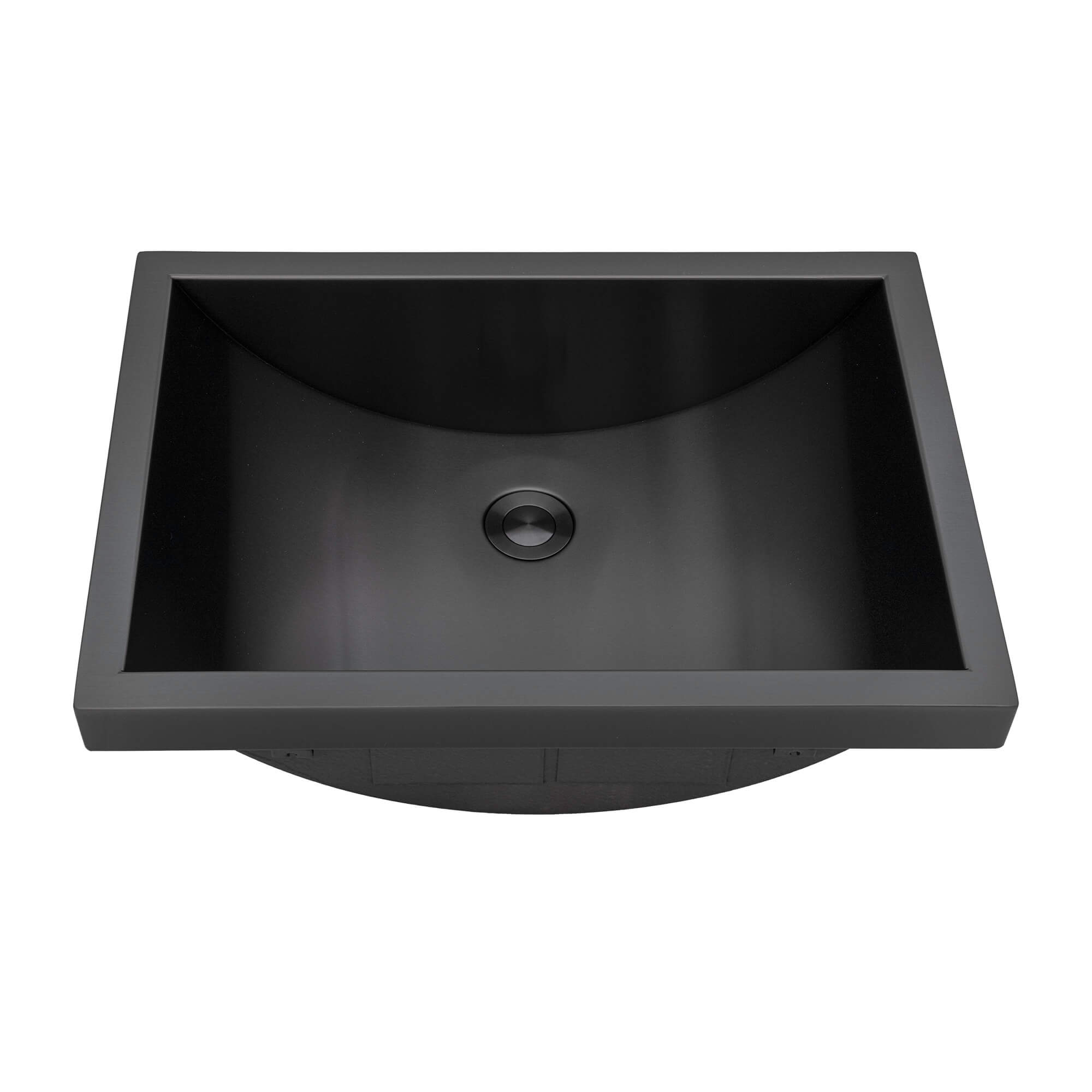 Ariaso Ruvati 20" x 14" Semi-Recessed Drop-in Top Mount Gunmetal Black Stainless Steel Rectangular Bathroom Sink – Model# RVH6211BL