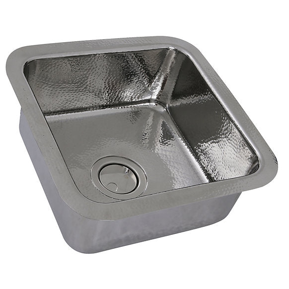 Nantucket Sinks - 16-1/2" Square Stainless Steel Hammered Bar/Prep Sink Model# SQRS-7