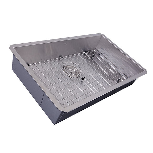 Nantucket Sinks - 30" Single Bowl Zero Radius ADA Stainless Steel Kitchen Sink Model# SS-PRO-ZR3018-5.5