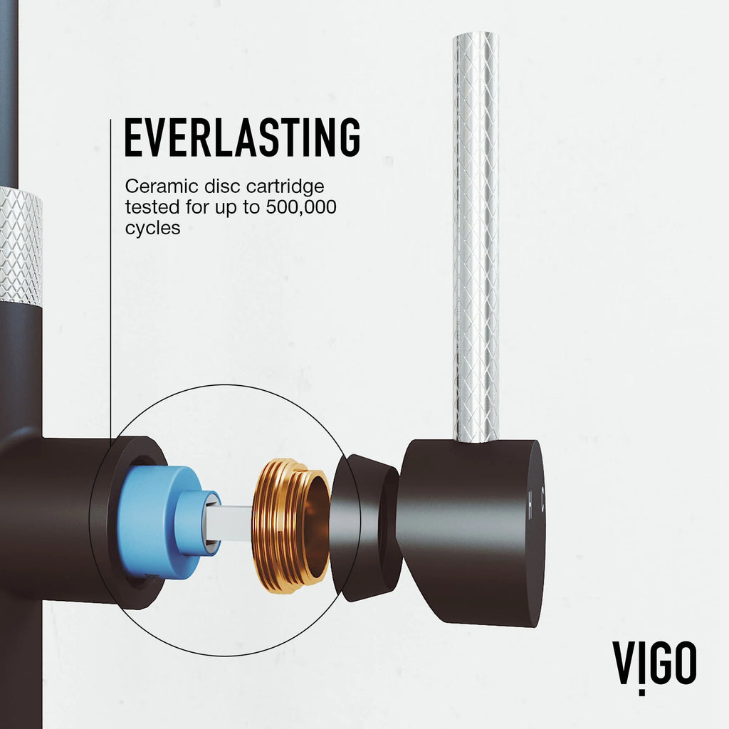 VIGO - Bristol Pull-Down Single Lever Kitchen Faucet In Stainless Steel/Matte Black Model# VG02033STMB
