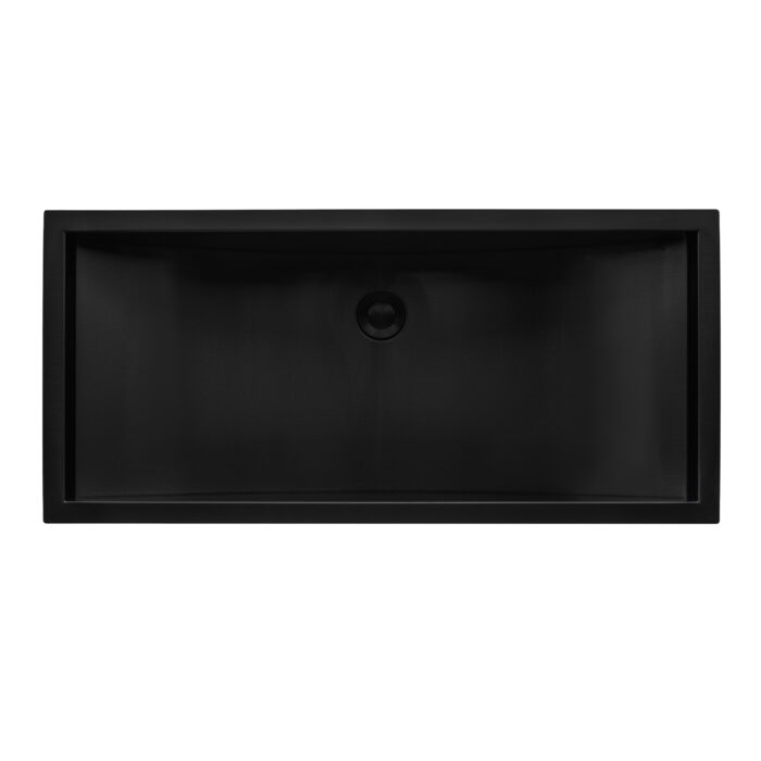 Ariaso Ruvati 34" x 14" Gunmetal Black Stainless Steel Rectangular Bathroom Sink Undermount – Model# RVH6134BL