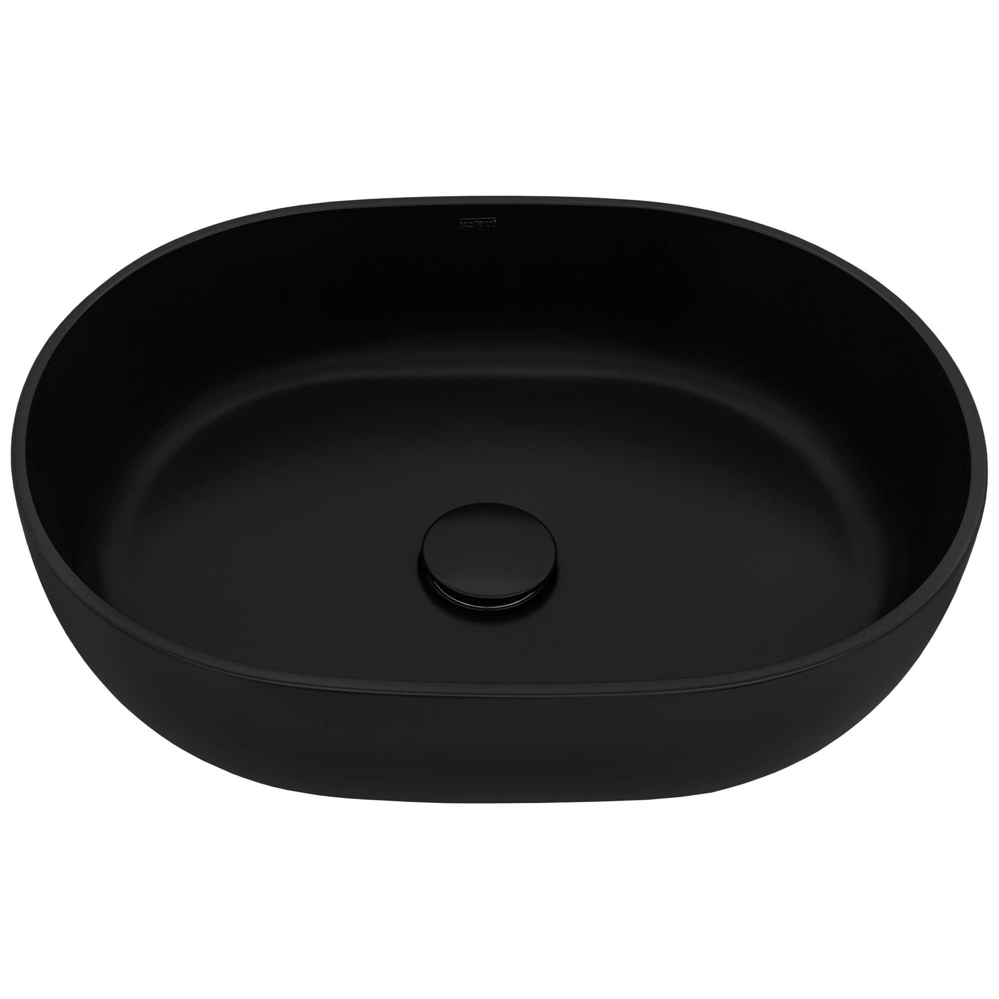 Canali Model: RVB2119BK Ruvati 19-inch Matte Black epiStone Solid Surface Modern Bathroom Vessel Sink – RVB2119BK