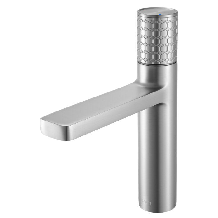 Emilio Model: RVF5133BN Ruvati Emilio Single Hole Diamond Pattern Bathroom Faucet in Stainless Steel Brushed Nickel – RVF5133BN