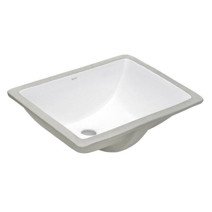 Krona Model: RVB0720 Ruvati 18 x 12-3/4 inch Undermount Bathroom Sink White Rectangular Porcelain Ceramic with Overflow – RVB0720