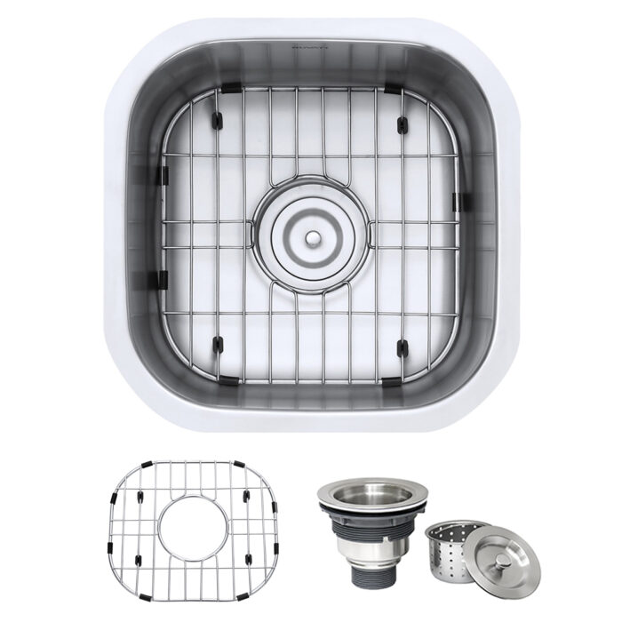 Ruvati 16 x 16 inch Bar Prep Sink Undermount 16 Gauge Stainless Steel