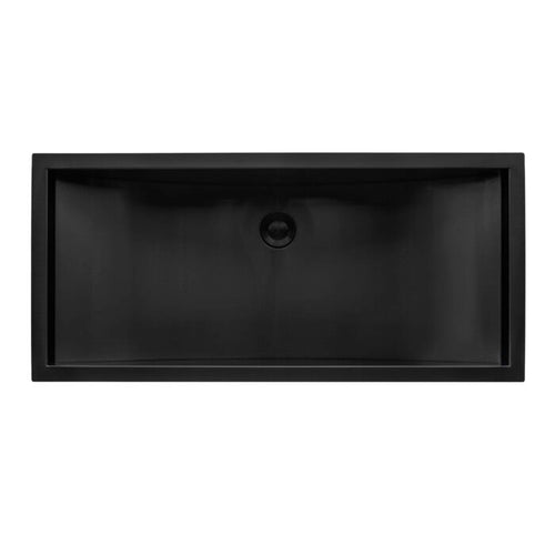 Ariaso Ruvati 30" x 14" Gunmetal Black Stainless Steel Rectangular Bathroom Sink Undermount – Model# RVH6120BL