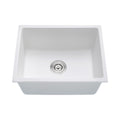 Oakland 23″ Undermount Granite Composite Single Bowl Kitchen Sink In White Model# KGU23189WT