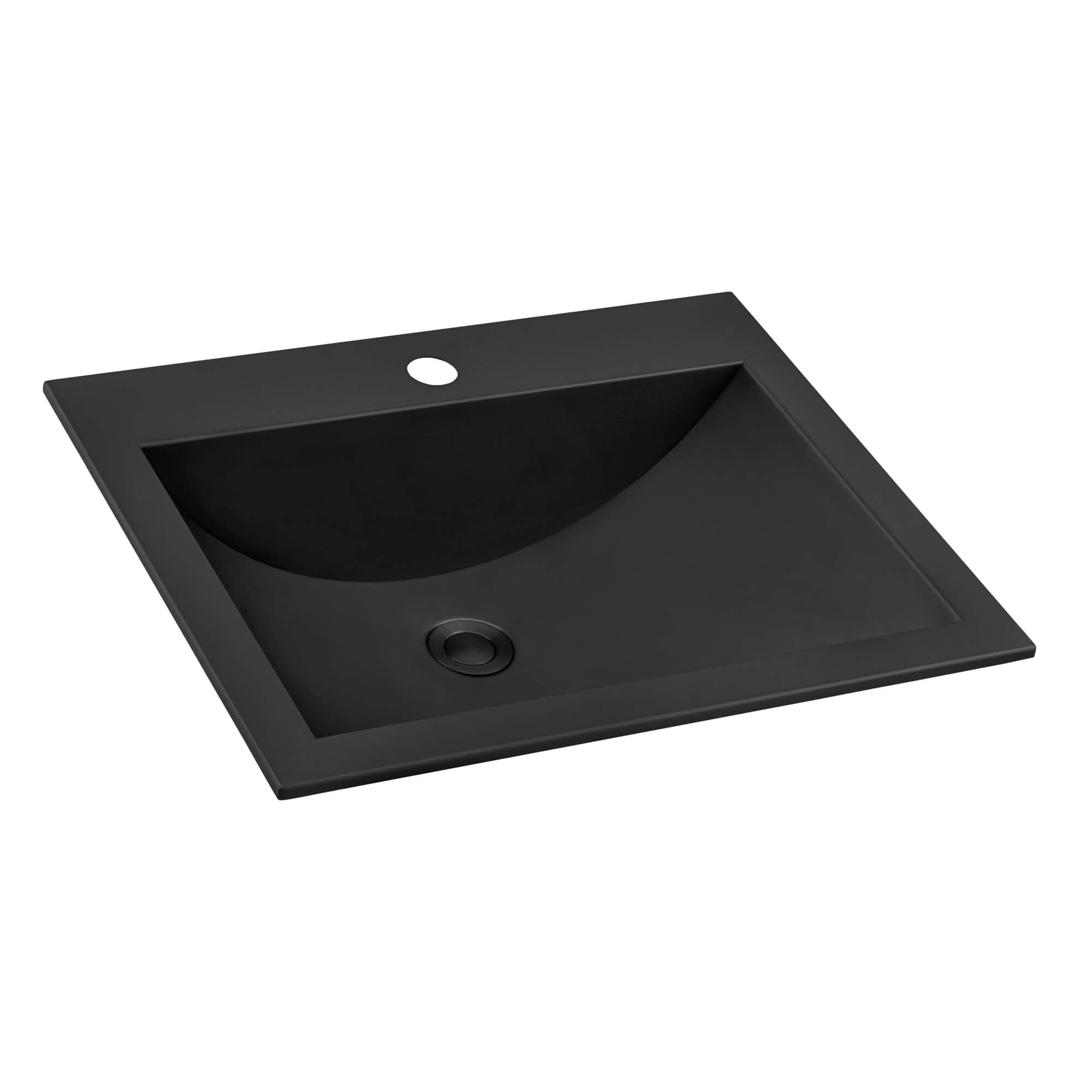Ariaso  Ruvati 21" x 17" Gunmetal Black Drop-in Top Mount Bathroom Sink Stainless Steel – Model# RVH5110BL