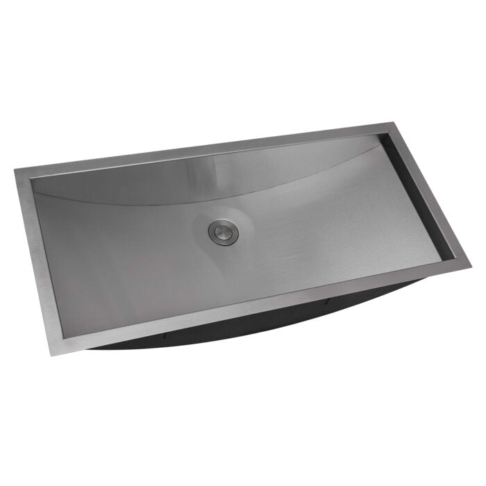 Ariaso Ruvati 30" x 14" Brushed Stainless Steel Rectangular Bathroom Sink Undermount – Model# RVH6120ST