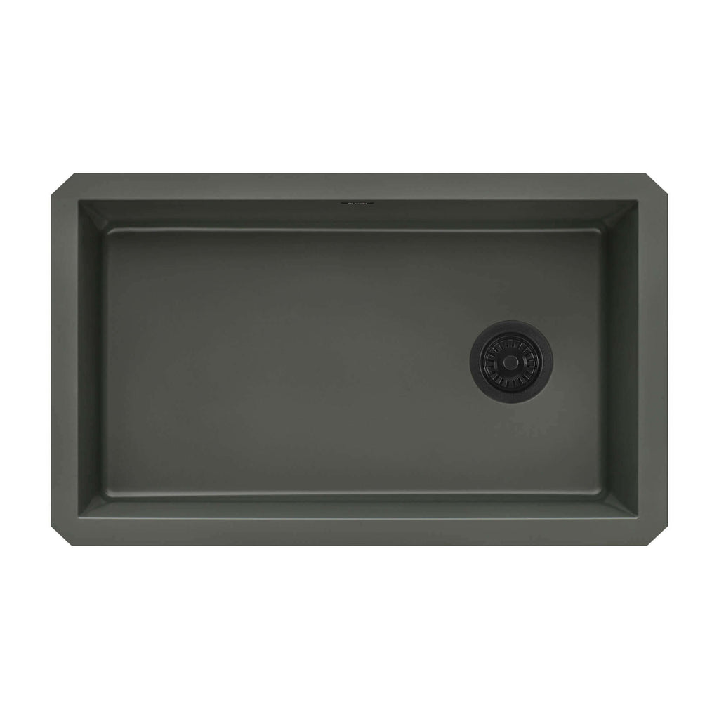 epiGranite Model: RVG2033RN Ruvati 32 x 19 inch epiGranite Undermount Granite Composite Quartz Single Bowl Kitchen Sink – Juniper Green – RVG2033RN