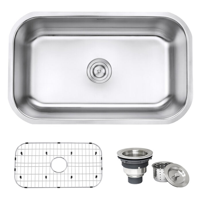 Ruvati 30-inch Undermount 16 Gauge Stainless Steel Kitchen Sink Single Bowl