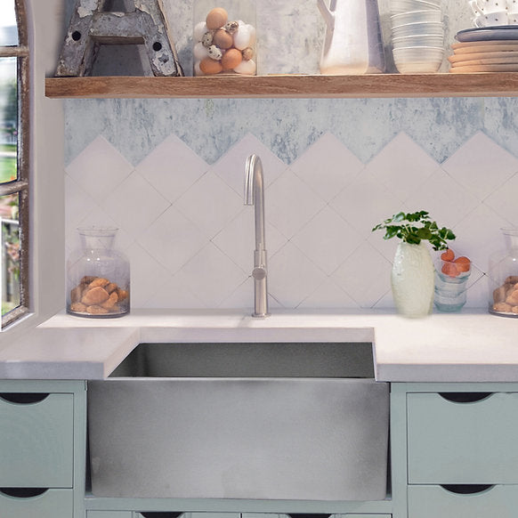 Nantucket Sinks - 23" Farmhouse Fireclay Sink With A Glazed Finish In Concrete Model# FCFS2418S-Concrete