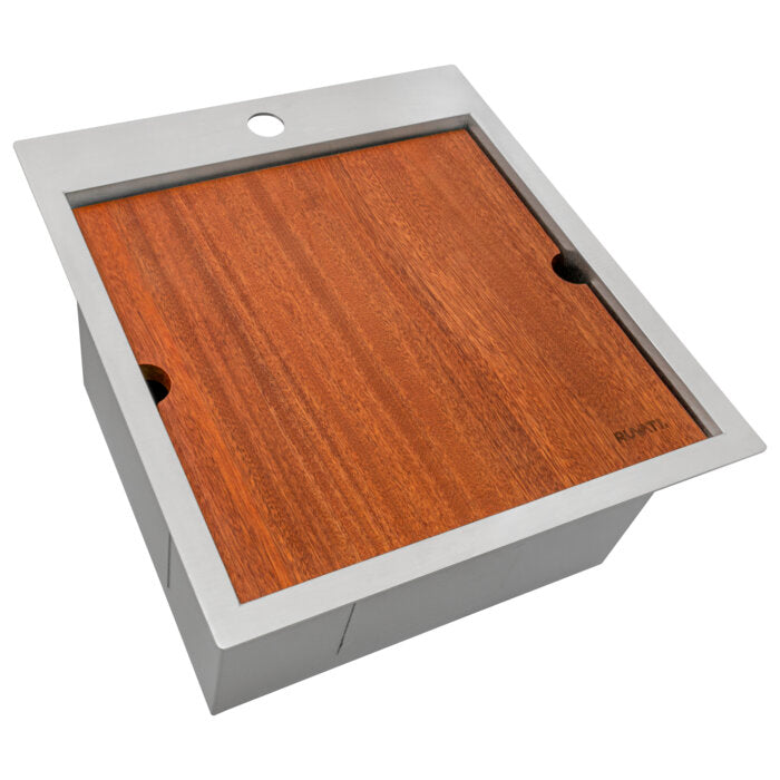 Vino Ruvati 18" x 20" RV Camper Van Workstation Drop-in Topmount Bar Prep Tiny Home Sink Stainless Steel – Model # RVH8218