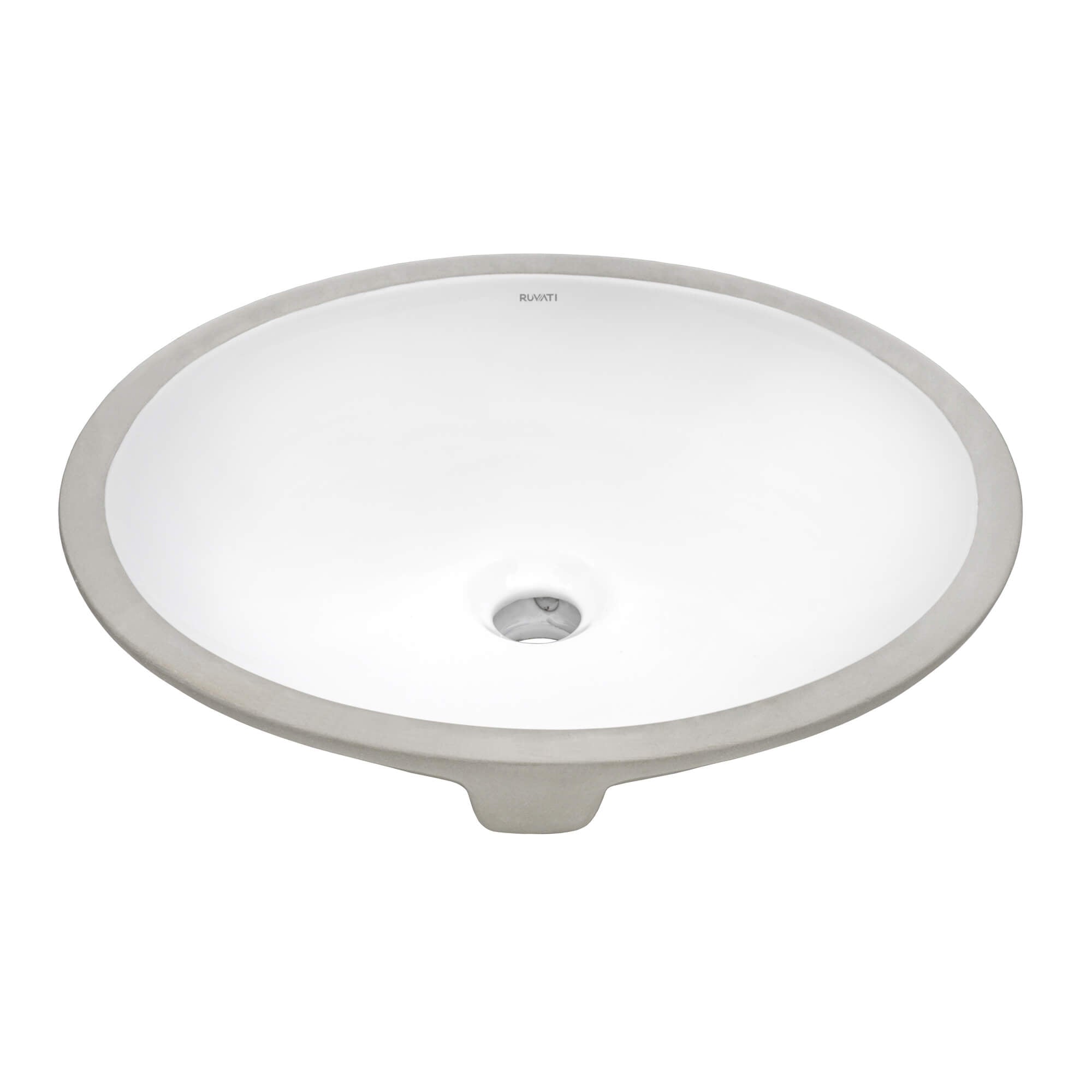 Krona Model: RVB0616 Ruvati 14-3/4 x 11 inch Undermount Bathroom Vanity Sink White Oval Porcelain Ceramic with Overflow – RVB0616