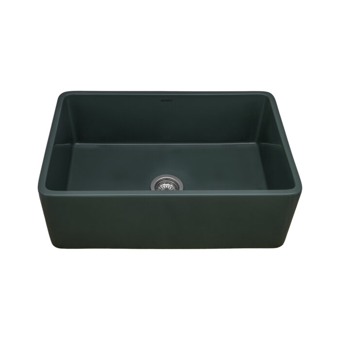 Fiamma Model: RVL2300EG Ruvati 33 x 20 inch Fireclay Reversible Farmhouse Apron-Front Kitchen Sink Single Bowl – Emerald Green – RVL2300EG