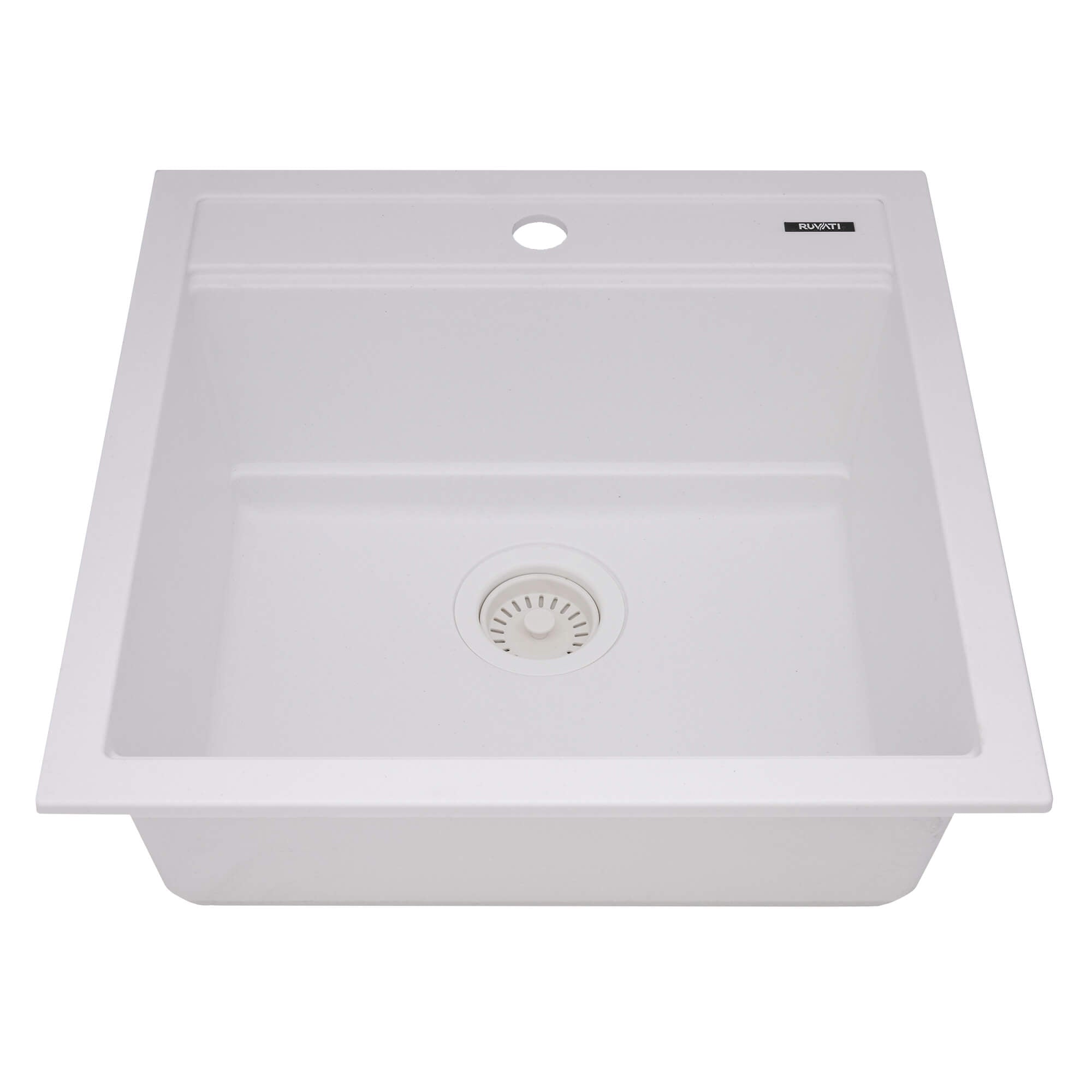 epiCube Model: RVG1620WH Ruvati 20-inch epiCube Granite Composite Quartz Workstation Drop-in Topmount Wet Bar Prep Sink Arctic White Matte – RVG1620WH