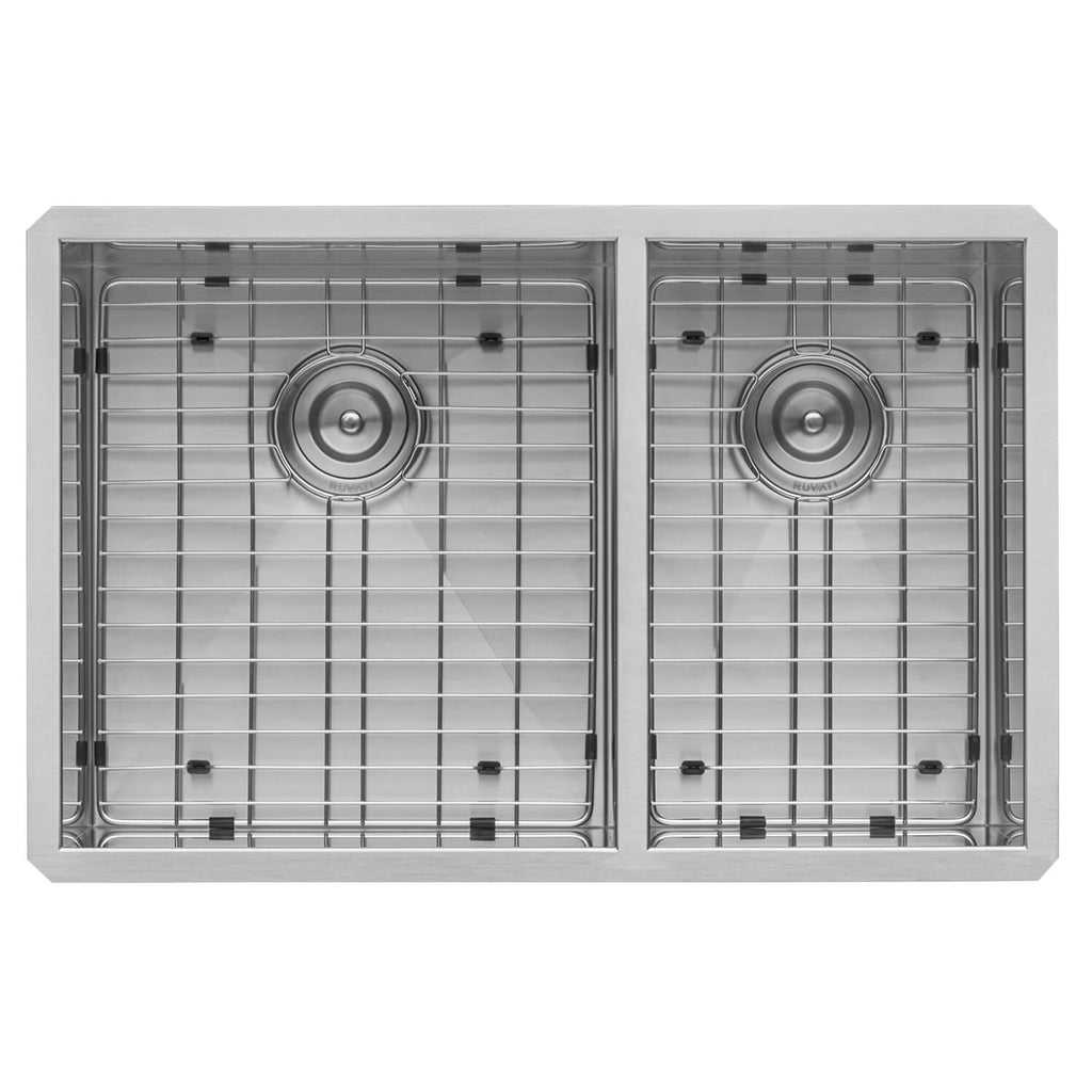 Nesta Model: RVH7515 Ruvati 32-inch Undermount 60/40 Double Bowl Zero Radius 16 Gauge Stainless Steel Kitchen Sink – RVH7515