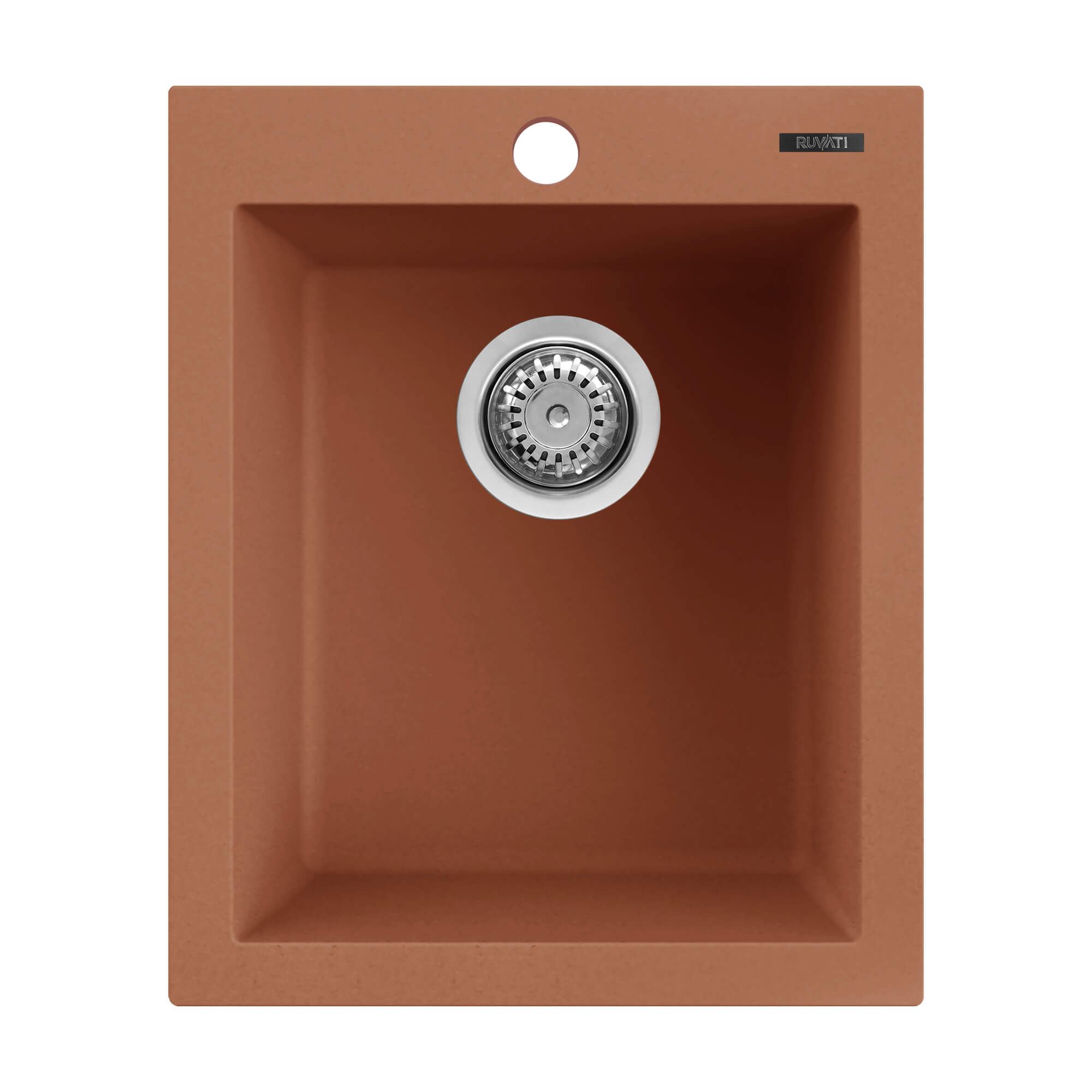 epiGranite Model: RVG1016TC Ruvati 16 x 20 inch epiGranite Drop-in Topmount Granite Composite Quartz Single Bowl Wet Bar Prep Sink – Clay – RVG1016TC