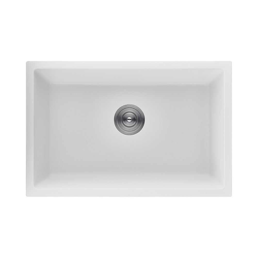 Oakland 27″ Undermount Granite Composite Single Bowl Kitchen Sink In White Model# KGU27189WT