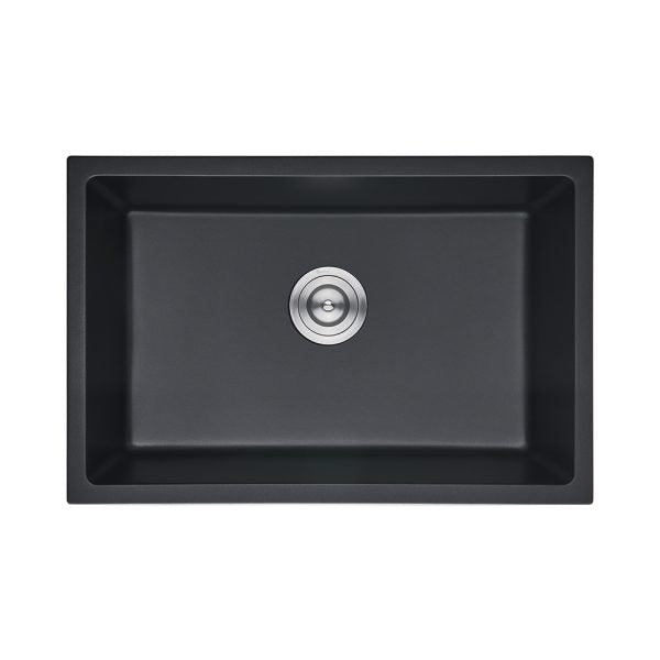 Oakland 27″ Undermount Granite Composite Single Bowl Kitchen Sink In Black Model# KGU27189BK