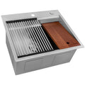 Alto Ruvati 25" x 22" x 12" Deep Laundry Workstation Sink with Washboard Top Mount Stainless Steel – Model# RVU6553