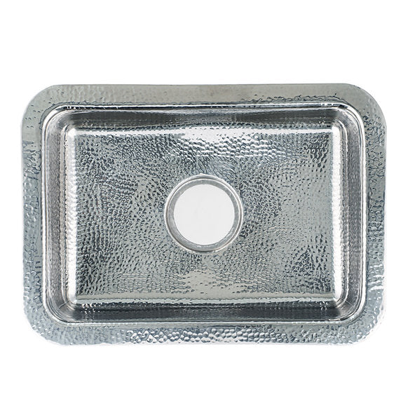 Nantucket Sinks - 20" Hand-Hammered Stainless Steel Dual Mount Bar/Prep Sink Model# RES2014