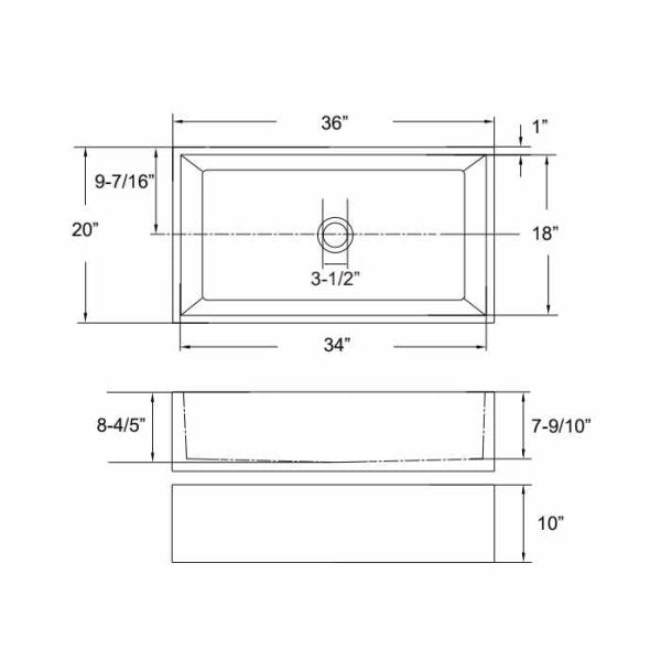 Oakland 36″ Single Bowl Porcelain Apron Farm Sink in White Model # KPF3620W-CB