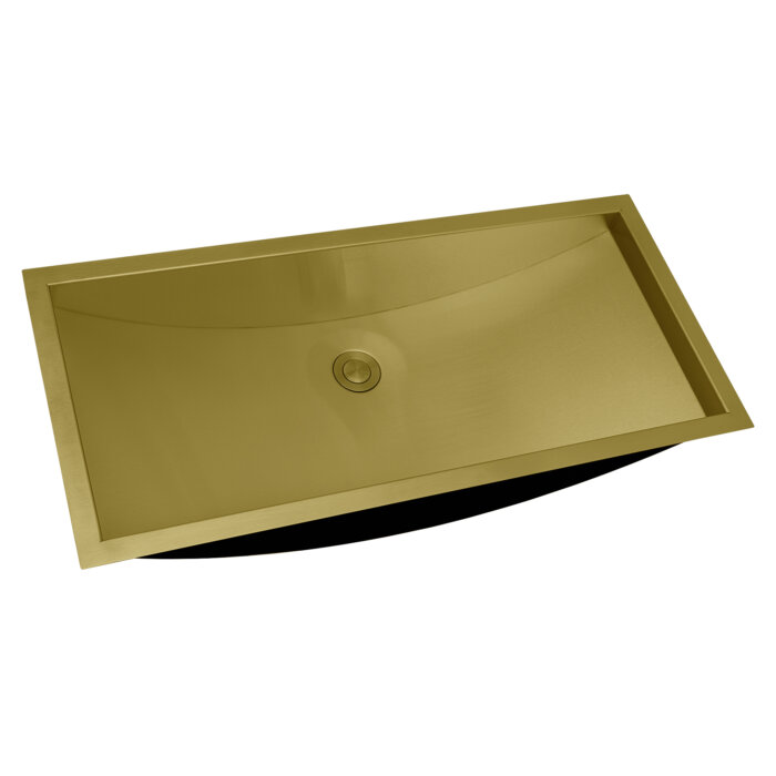 Ariaso Ruvati 30" x 14" Brushed Gold Rectangular Bathroom Sink Undermount – Model# RVH6120GG