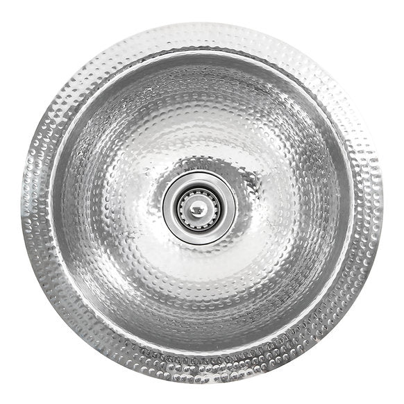 Nantucket Sinks - 13" Hand Hammered Round Stainless Steel Bar/Prep Sink Model# ROS