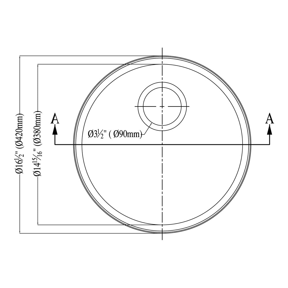 Dawn Top Mount/Drop-in Round Single Bowl Bar/Prep Sink Model# 3235