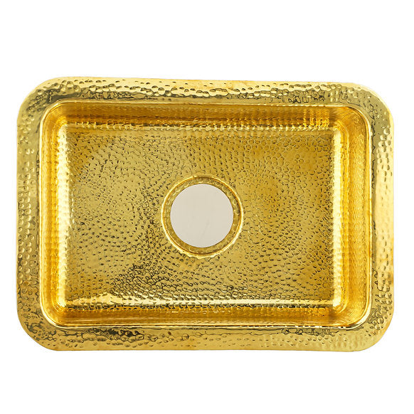 Nantucket Sinks - 20" Hand-Hammered Brass Dual Mount Bar/Prep Sink Model# REB2014