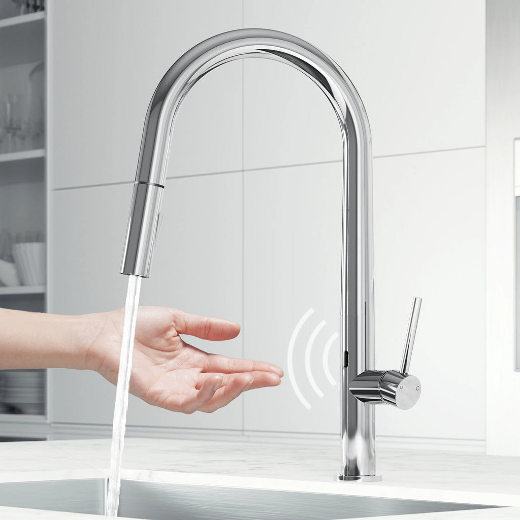 VIGO - Greenwich 18 in. Single Handle Smart Pull-Down Touchless Sensor Kitchen Faucet In Chrome Finish Model# VG02029CHS