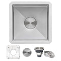 Gravena Ruvati 15" Undermount Bar Prep 16 Gauge Kitchen Sink Round Corners Stainless Steel Single Bowl – Model# RVH7015