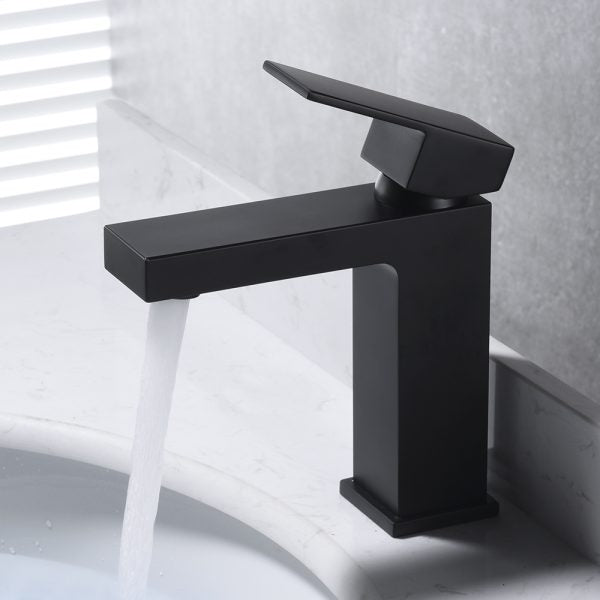 Oakland Single Handle 1 Hole Bathroom Sink Faucet with Pop Up Drain Model# KSB1112MB