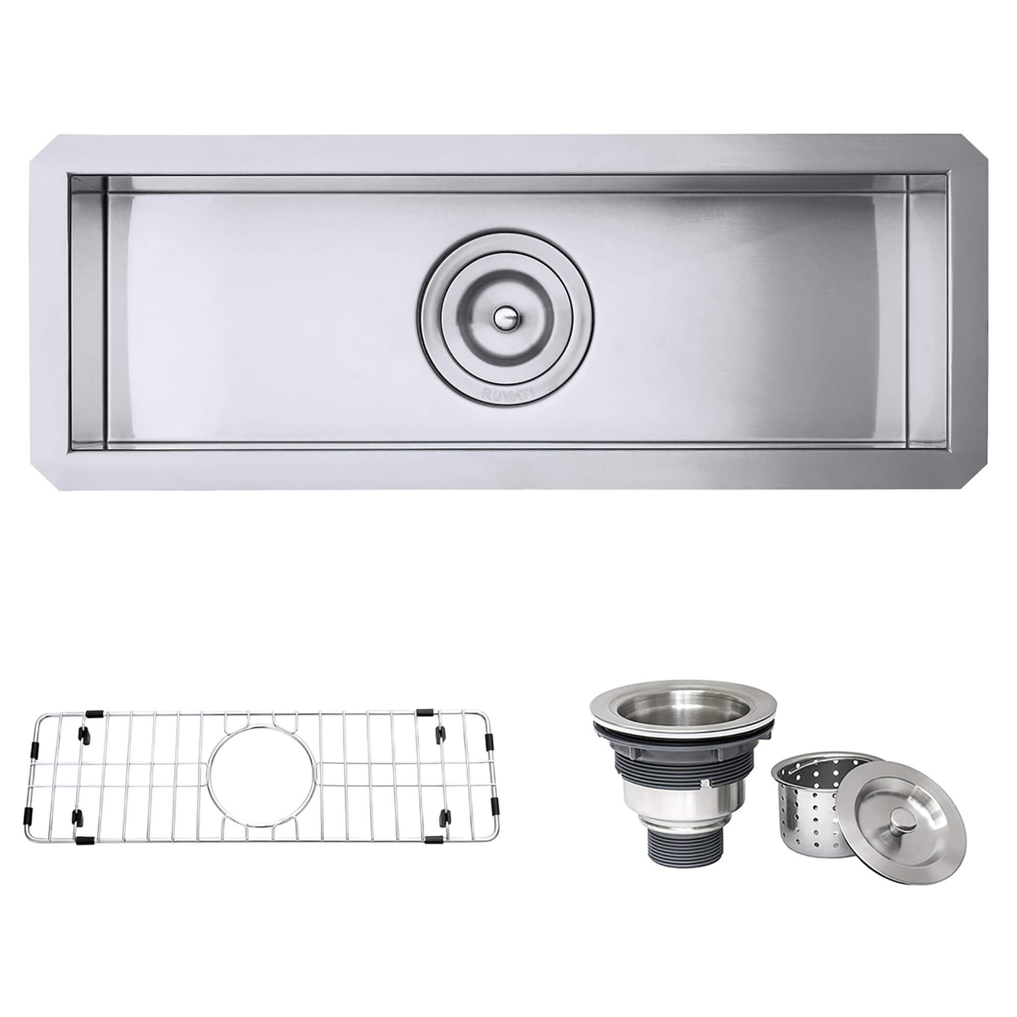 Nesta Ruvati 23″ x 8″ Bar Prep Sink Narrow Trough Undermount 16 Gauge Stainless Steel Single Bowl – Model# RVH7120